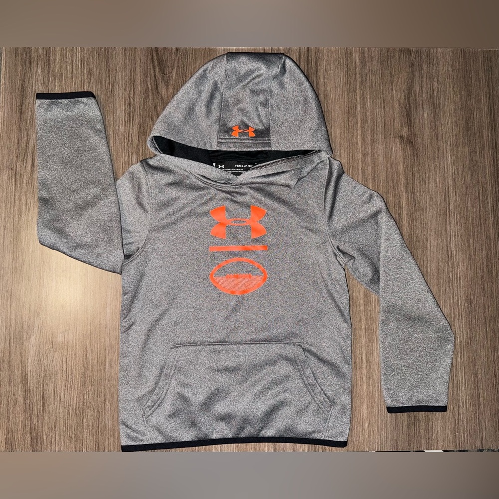 ☀️Under Armour Gray Hoodie with Orange Accent, YSM